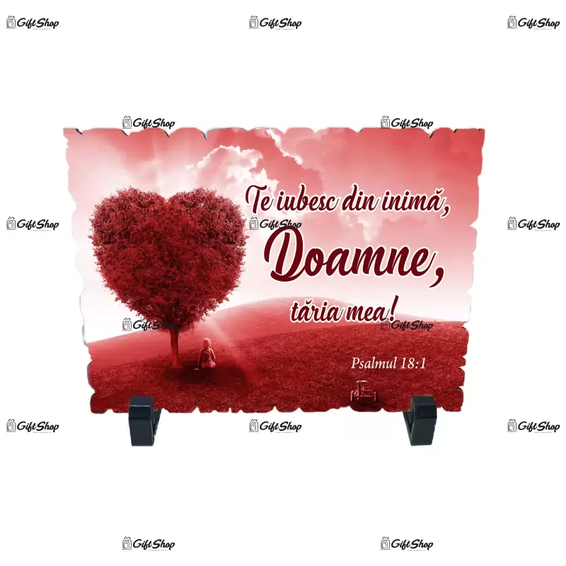 Te iubesc din inima doamne  taria mea, placheta cu mesaj, model a